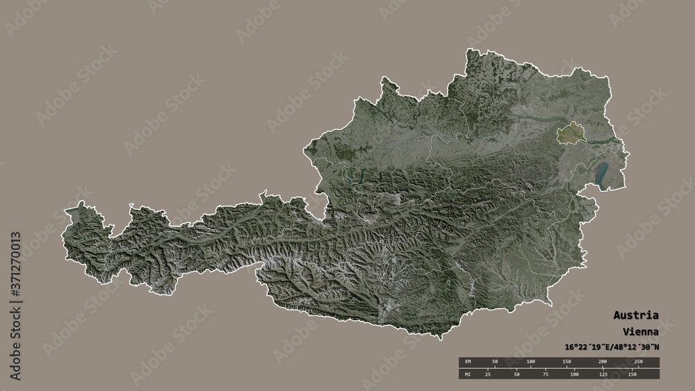 Location of Wien, state of Austria,. Satellite Location of Wien, state of Austria,. Satellite