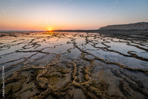 Wallpaper Mural Seascape of Vila Nova Milfontes during low tide, at sunset Torontodigital.ca