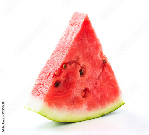 Slice of watermelon isolated on white background