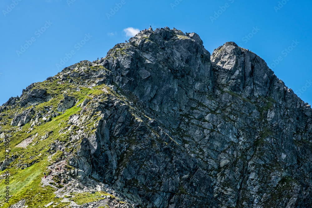 From Volovec to Ostry Rohac peak, Western Tatras, Slovakia, hiking theme - obrazy, fototapety, plakaty 