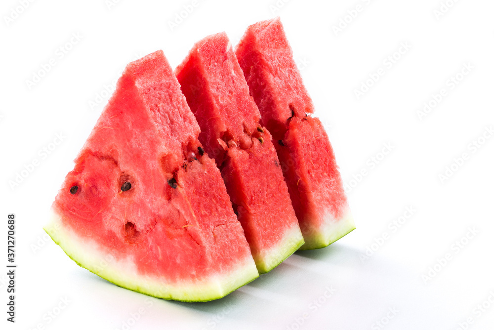 Slice of watermelon isolated on white background Slice of watermelon isolated on white background