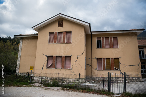 Earthquake at Arquata del Tronto in the center of Italy photo