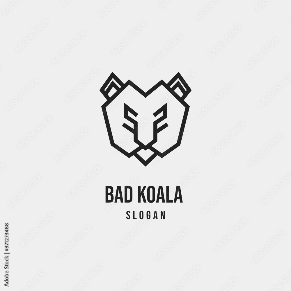 Simple Outline Bear Koala Logo Simple Outline Bear Koala Logo