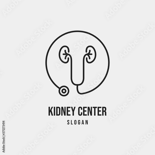 simple outline kidney care urology logo