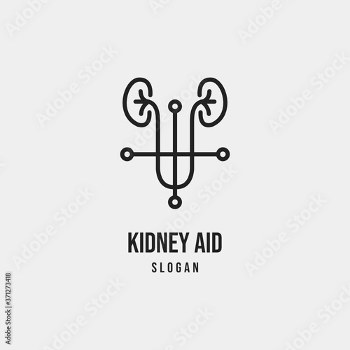 simple outline kidney care urology logo