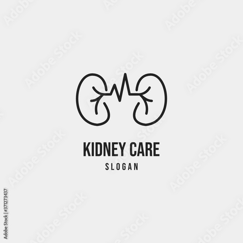 simple outline kidney care urology logo