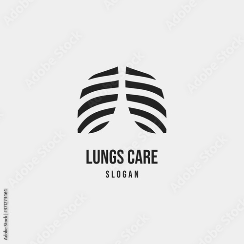 simple modern lungs care logo