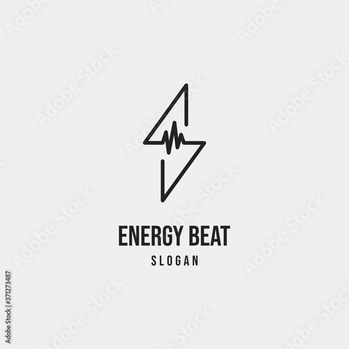 Simple Outline Flash Energy Pulse Logo