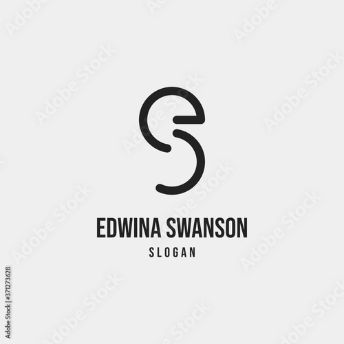 Simple Modern ES SE Monogram Logo