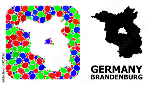 Mosaic Stencil and Solid Map of Brandenburg State