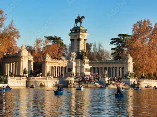 Autumn Lights in El Retiro Park Madrid