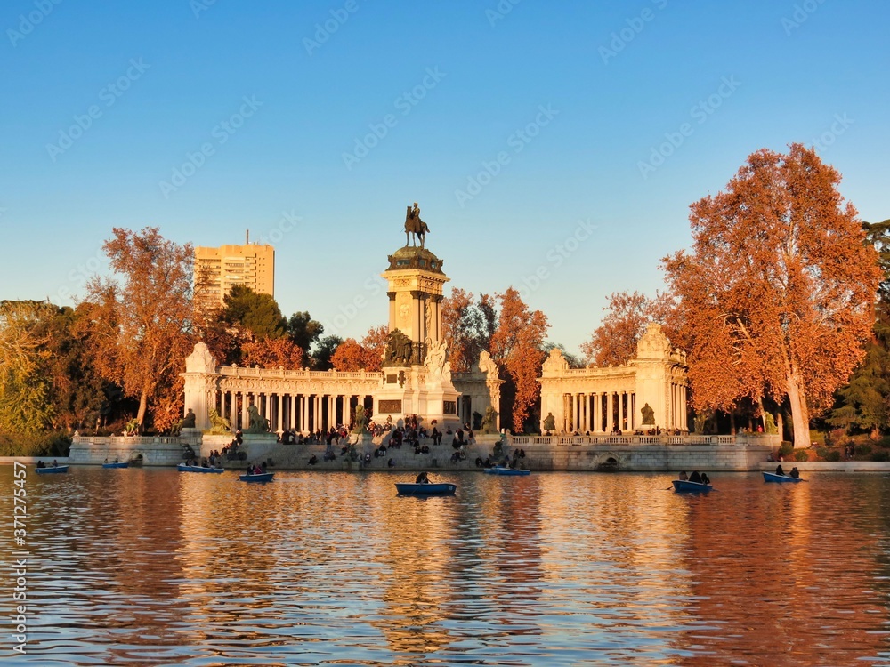 Autumn Lights in El Retiro Park Madrid