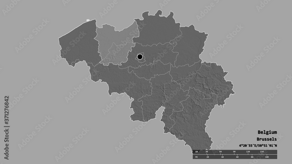 Location of Oost-Vlaanderen, province of Belgium,. Bilevel