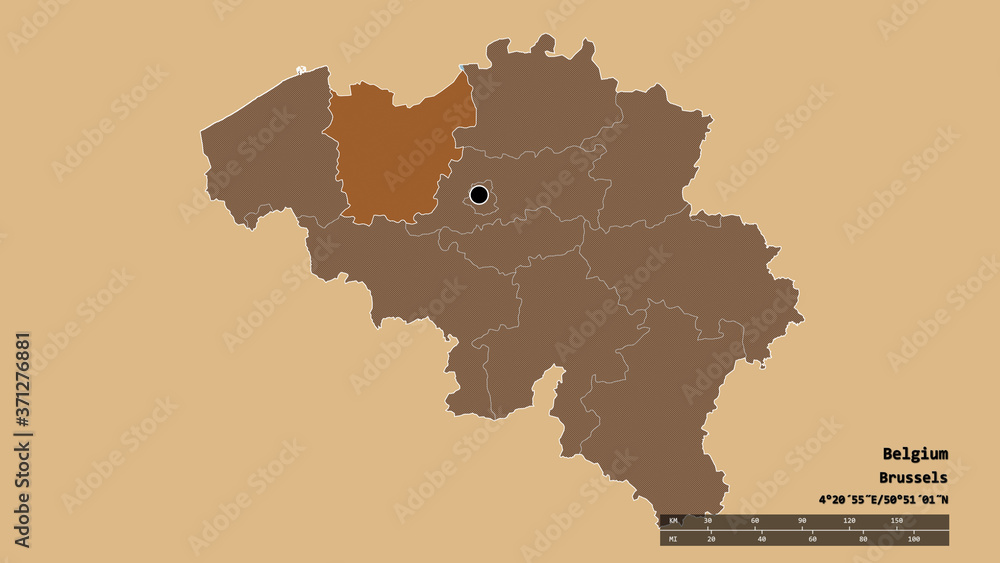 Location of Oost-Vlaanderen, province of Belgium,. Pattern