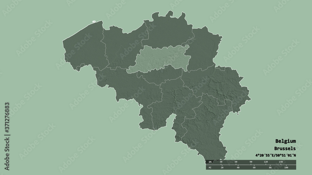 Location of Vlaams Brabant, province of Belgium,. Administrative