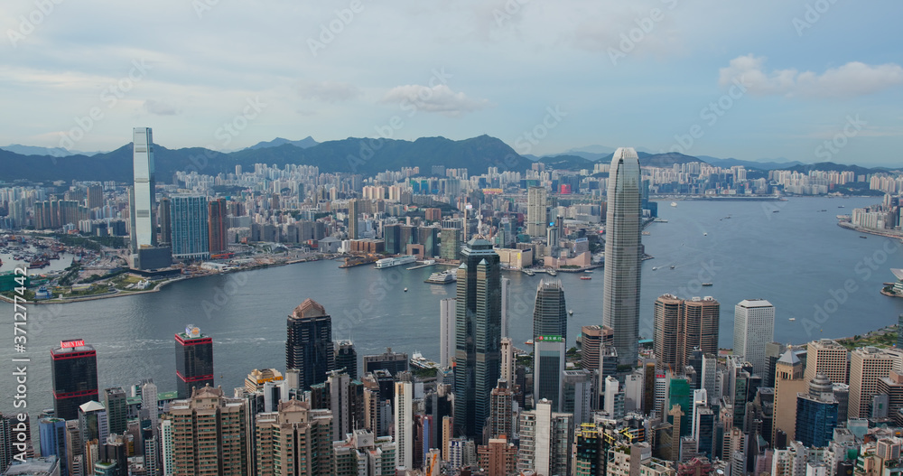 Victoria Peak, Hong Kong 16 July 2020: Hong Kong landmark