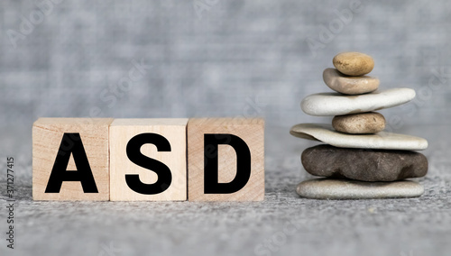Autism Spectrum Disorder ASD vertical blocks