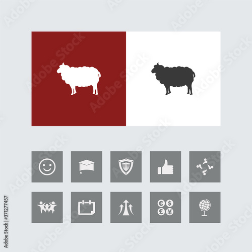 Creative Sheep Icon with Bonus Icons.