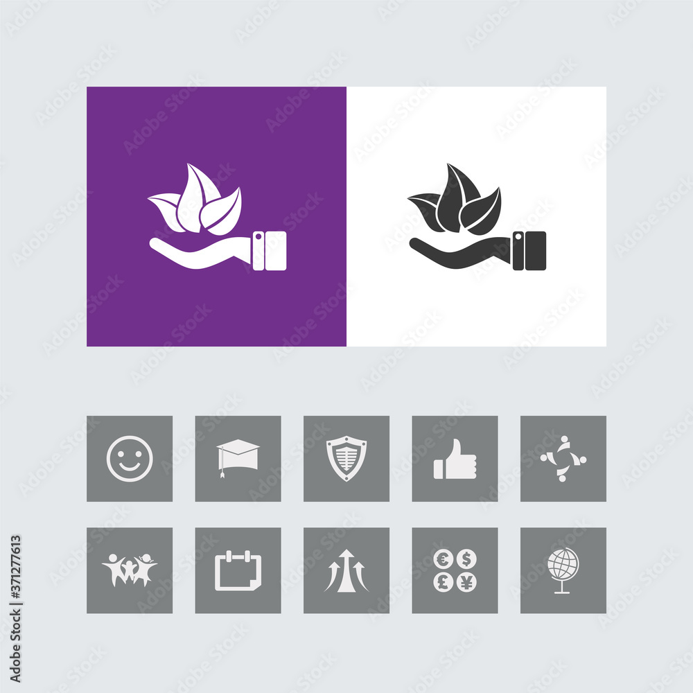 Creative Icon Leaf or Ecology Icon with Bonus Icons.