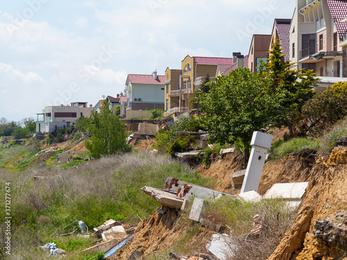Принти на полотні landslide caused by torrential rains of hurricane CHRISTIE