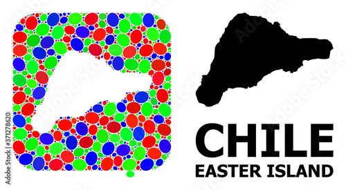 Mosaic Stencil and Solid Map of Easter Island