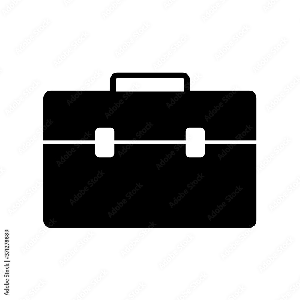 Black Business bag icon isolated on white,flat style. Black Business bag icon isolated on white,flat style.