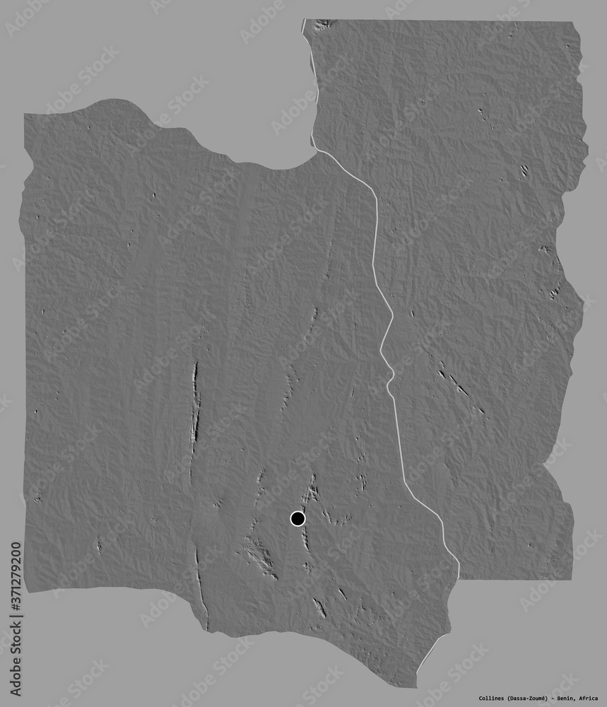 Fototapeta premium Collines, department of Benin, on solid. Bilevel