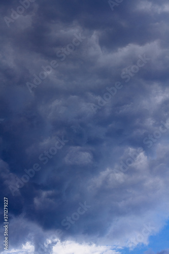 Nature Environment Dark cloud sky. Thunderstorm and hurricane clouds