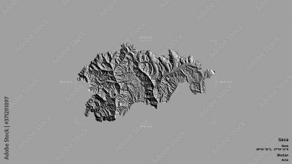 Obraz premium Gasa - Bhutan. Bounding box. Bilevel