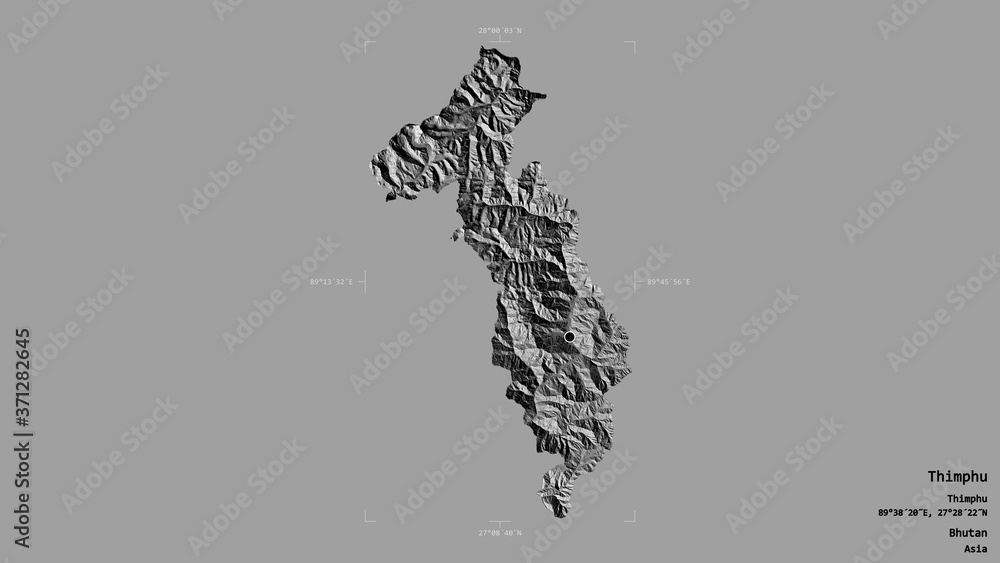 Fototapeta premium Thimphu - Bhutan. Bounding box. Bilevel