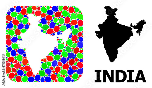 Mosaic Stencil and Solid Map of India