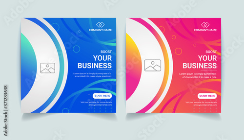 Editable Business Corporate Social media post Design template. Creative and modern web ads banner, square banner, promotional social ads design. 
