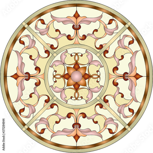 Stained glass ceiling vector illustration