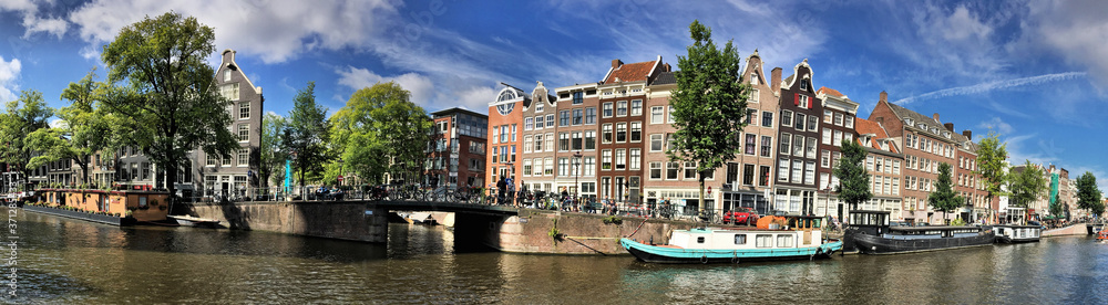 A view of a canal in Amsterdam