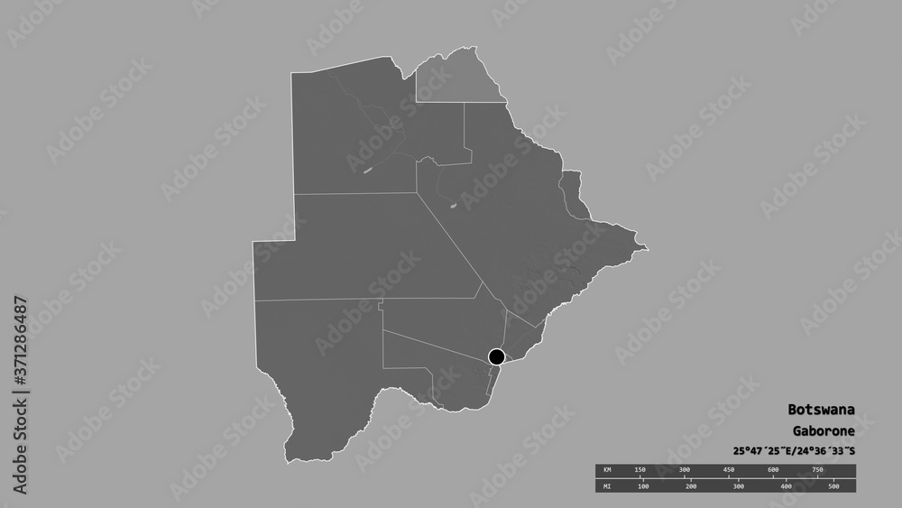 Location of Chobe, district of Botswana,. Bilevel
