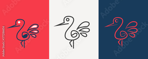 bird logo vector icon template mono line color line art outline.one line bird drawing,bird logo fly,bird outline drawn,bird logo vector,bird element for company .bird line art minimal vintage 8