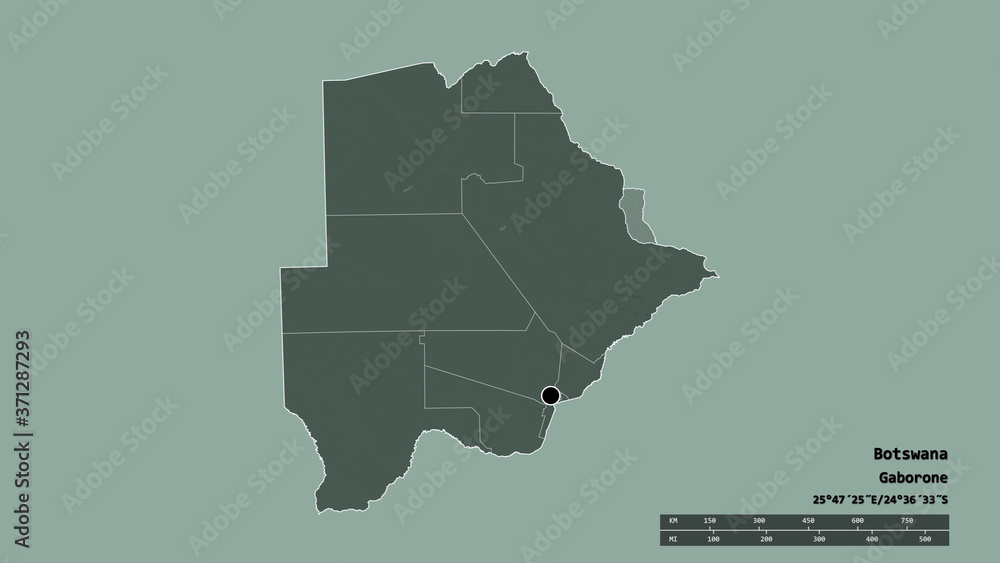 Location of North-East, district of Botswana,. Administrative