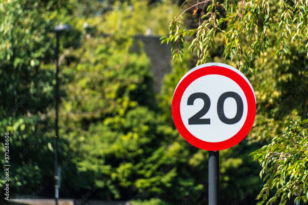 Obraz 20 speed limit sign on residential roads fototapeta, plakat