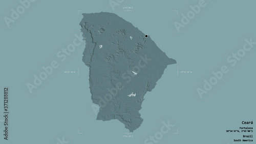 Ceará - Brazil. Bounding box. Administrative