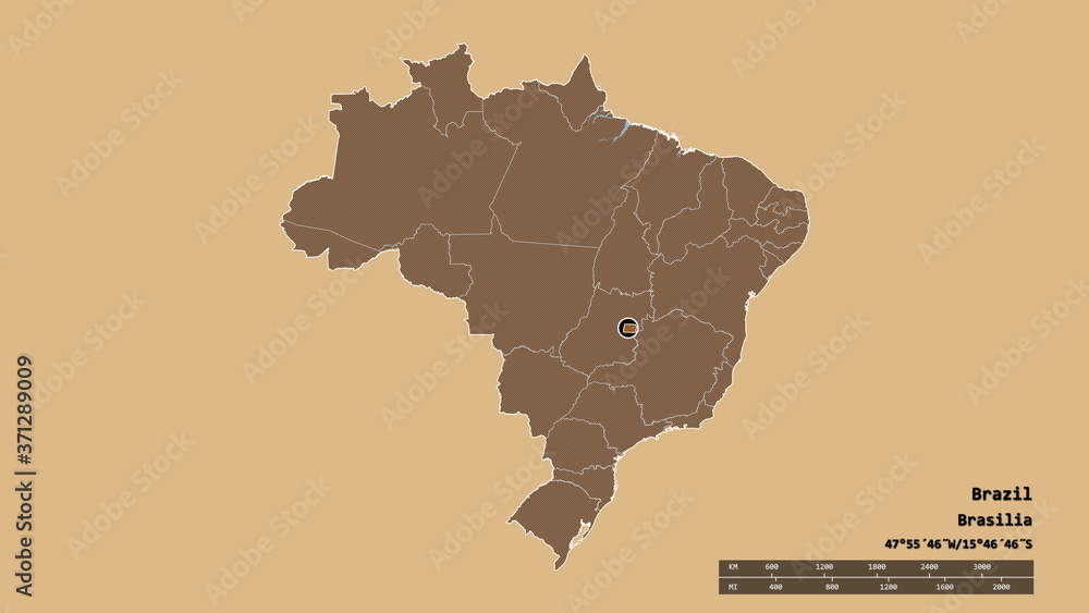 Location of Distrito Federal, federal district of Brazil,. Pattern