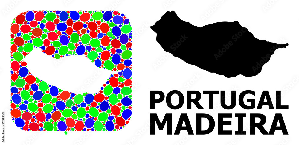 Mosaic Hole and Solid Map of Madeira Island