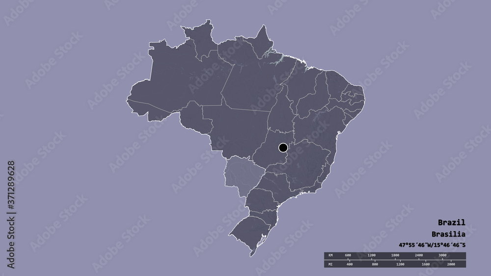 Location of Mato Grosso do Sul, state of Brazil,. Administrative