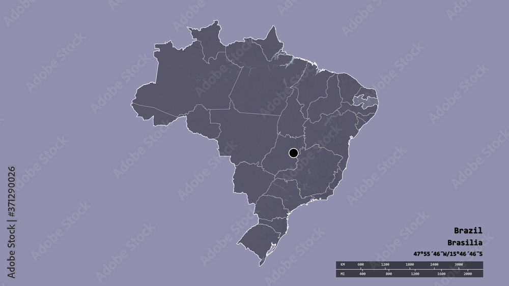 Location of Paraíba, state of Brazil,. Administrative