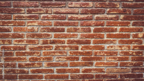 Exterior red and old brick wall texture background.