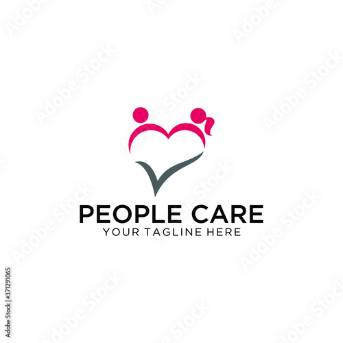 A sign of family medicine practice. Health care medical icon. Vector Illustration. Corporate brand identity vector logo design template. Isolated on white background.