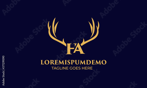 Free Download initial F and A latter with Head vector logo design wild animal with horns quality stylish luxury, modern and minimalist illustrations in line art style of a graphic sign  Linear, Horns, elk, antler - GFXLoad