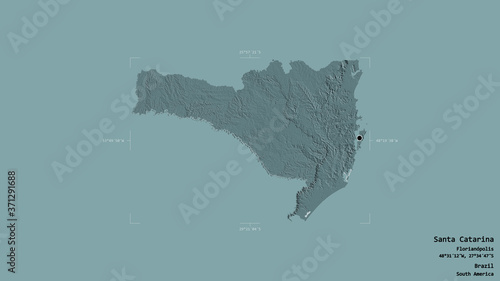 Santa Catarina - Brazil. Bounding box. Administrative