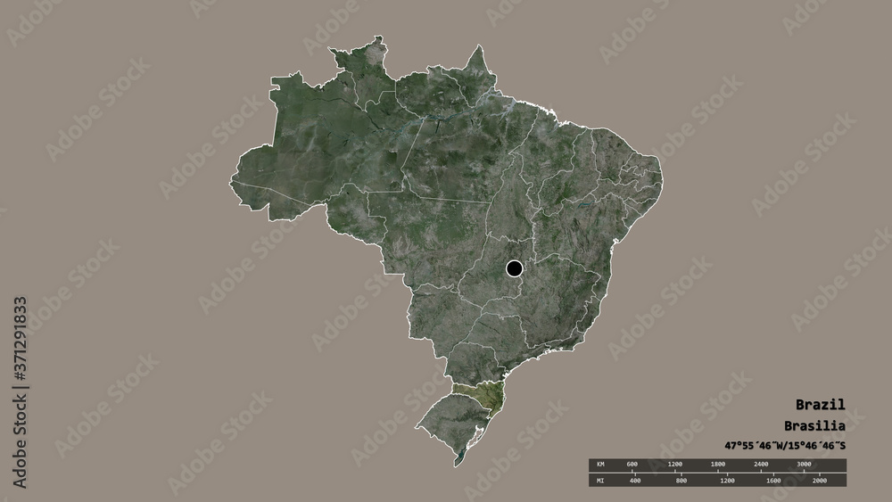 Location of Santa Catarina, state of Brazil,. Satellite Location of Santa Catarina, state of Brazil,. Satellite
