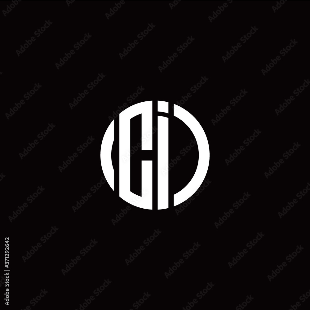 initial C I letter with circle style logo template vector initial C I letter with circle style logo template vector