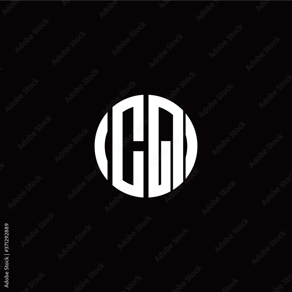 initial C Q letter with circle style logo template vector initial C Q letter with circle style logo template vector